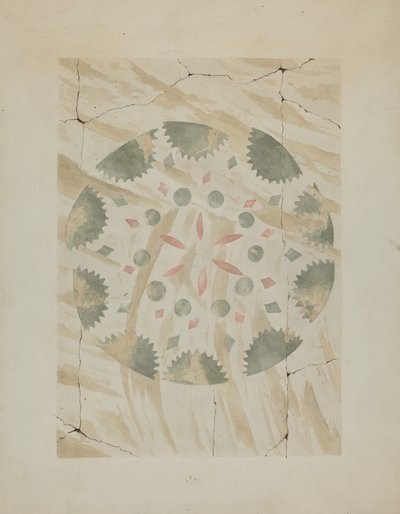 Yksityiskohta leimatusta seinästä, n. 1937. tekijältä Ray Holden