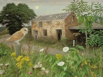 The Old Farm Buildings at Eccup, 2000 (öljy kartongille) tekijältä Raymond Booth