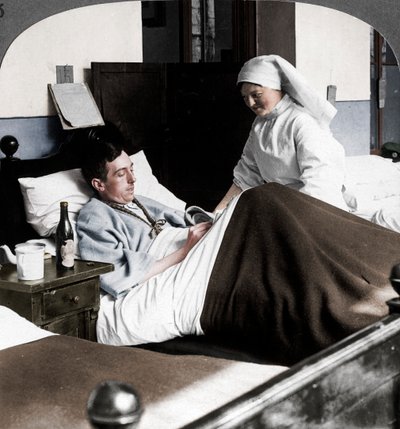 Sotilas kirjoittaa kirjettä sairaalassa, ensimmäinen maailmansota, 1914-1918 tekijältä Realistic Travels Publishers