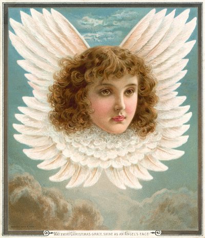 Enkelin pää siivissä (chromolitho) tekijältä Rebecca Coleman