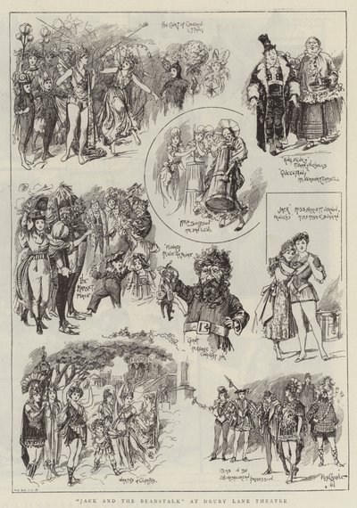 "Jack and the Beanstalk" Drury Lane -teatterissa (kaiverrus) tekijältä Reginald Thomas Cleaver