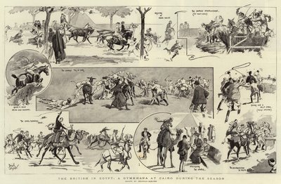 Britit Egyptissä, Gymkhana Kairossa kauden aikana (litografia) (englanniksi) tekijältä Reginald Thomas Cleaver