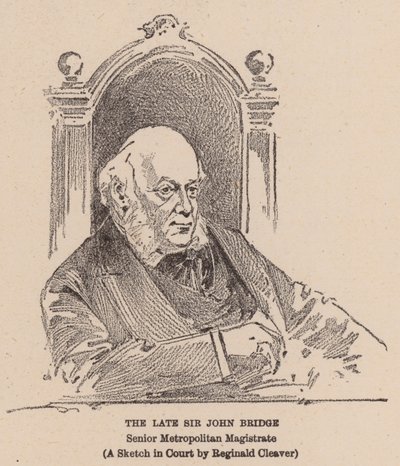 Edesmennyt Sir John Bridge (litografia) tekijältä Reginald Thomas Cleaver