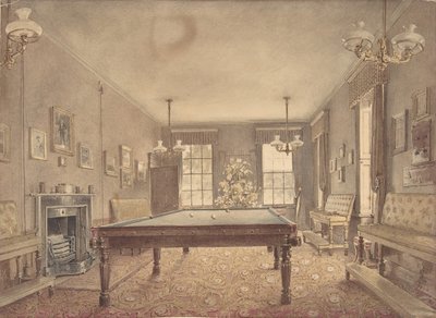 Lupton Housen, Devonshiren osavaltion, biljardihuoneen sisustus, suunnittelija George..., 1838. tekijältä Reid Turner