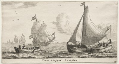 Amsterdamin laivat: Two Pier Boats. tekijältä Reinier Nooms