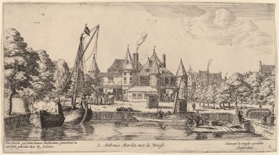 Nieuwmarkt St. Anthonis Waagin kanssa (S. Anthonis Markt Waeghin kanssa) tekijältä Reinier Nooms, called Zeeman