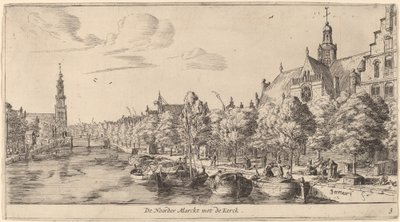 Noordenmarkt with the Noorden Kerk (The Noorder Marckt with the Kerck) tekijältä Reinier Nooms, called Zeeman