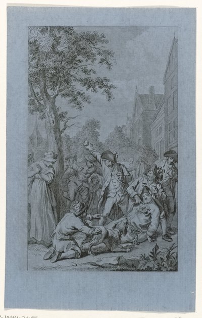 Pastori P. van den Boschin ruumiin hyväksikäyttö Zoetermeerissä, 1787 tekijältä Reinier Vinkeles (I)