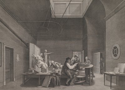 Piirustusakatemia Felix Meritis -seurassa Amsterdamissa, n. 1800. tekijältä Reinier Vinkeles