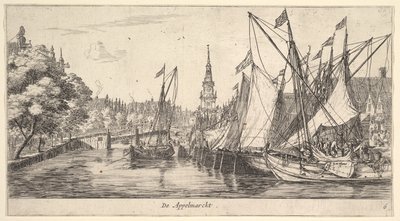 De Appelmarckt Apple Market, Amsterdamin Viewsilta, levy 6, n. 165962 . tekijältä Reinier Zeeman