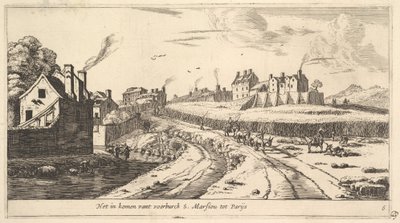 Sisäänkäynti Saint Marceaun esikaupunkiin Pariisin lähellä, 1600-luku. tekijältä Reinier Zeeman