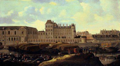 Louvre ja Petit Bourbon Seinen joelta nähtynä, Pariisi, 1600-luku tekijältä Reinier Zeeman