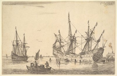 Miehet tiivistämässä laivan runkoa, 1600-luku. tekijältä Reinier Zeeman