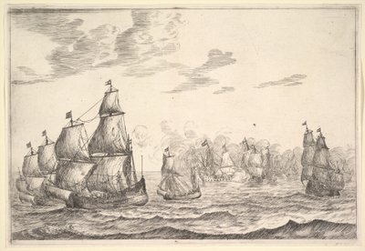 Merivoimien taistelukohtaus, 1600-luku. tekijältä Reinier Zeeman