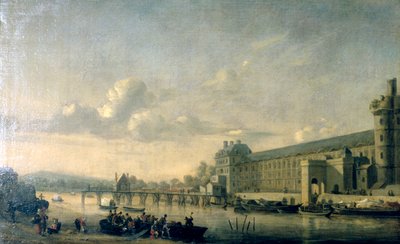 Näkymä Seine-joelle Louvren gallerian eteläjulkisivulla, Pariisi, 1660 tekijältä Reinier Zeeman