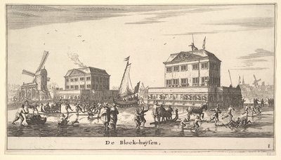 Talvikohtaus Blockhousessa Amsterdamissa, 1600-luku. tekijältä Reinier Zeeman