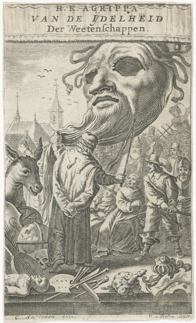 Sarjakuva taiteista Nimisivu: J. Oudaen, Agrippa, Tieteiden turhamaisuudesta, 1661 tekijältä Reinier van Persijn