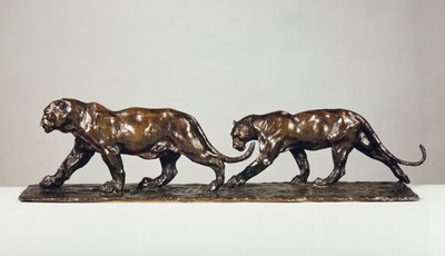 Kaksi Jaguaria (pronssi) tekijältä Rembrandt Bugatti
