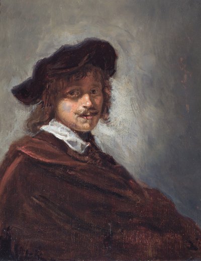 Miehen muotokuva (öljy paneelille) tekijältä Rembrandt Harmensz. van Rijn (style of)