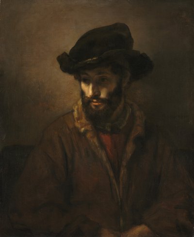 Parrakas mies, jolla on hattu, n. 1655-1660 (öljy kankaalle) tekijältä Rembrandt Harmensz. van Rijn