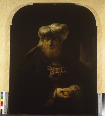 Mies itämaisessa asussa, noin 1639 (öljy puulevylle) tekijältä Rembrandt Harmensz. van Rijn