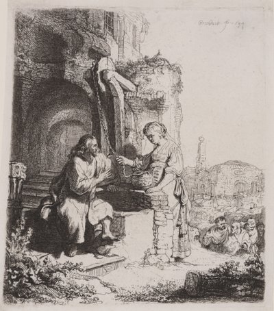 Kristus ja Samarian nainen: Raunioiden keskellä tekijältä Rembrandt van Rijn