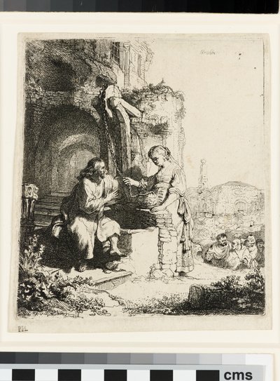 Kristus ja Samarian nainen raunioiden keskellä tekijältä Rembrandt van Rijn