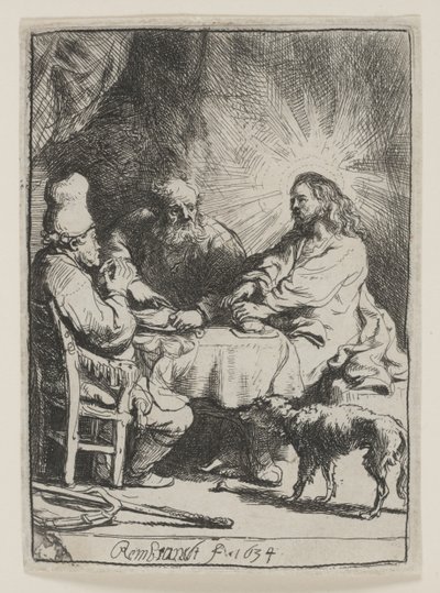 Kristus Emmauksessa: Pienempi lautanen tekijältä Rembrandt van Rijn