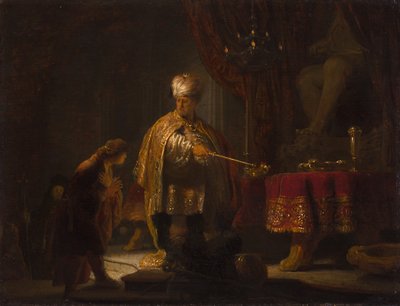 Daniel ja Cyrus ennen Idol Beliä tekijältä Rembrandt Harmensz. van Rijn