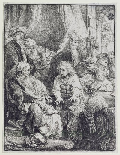 Joosef kertomassa uniaan (etsaus) tekijältä Rembrandt van Rijn