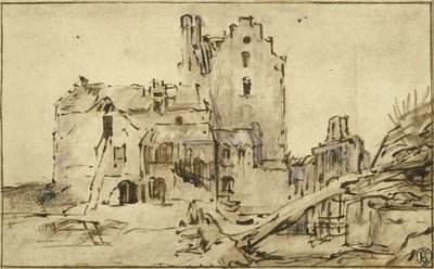 Kostverlorenin linna Decayssa, 1652-57 tekijältä Rembrandt van Rijn
