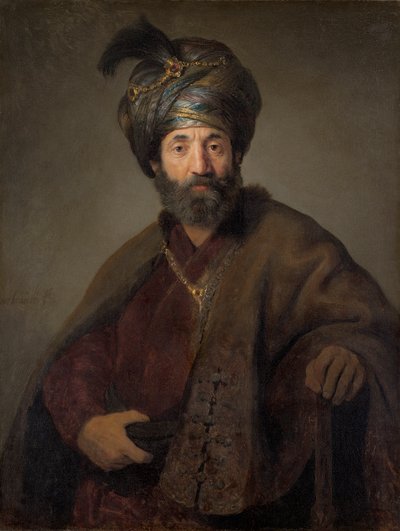 Mies itämaisessa asussa, n. 1635 (öljy kankaalle) tekijältä Rembrandt van Rijn