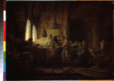 Vertaus työläisistä viinitarhassa tai vertaus yhdennentoista tunnin työläisistä (Vertaus viinitarhan työläisistä). Harmenszoon van Rijnin maalaus, joka tunnetaan nimellä Rembrandt (1606-1669) tekijältä Rembrandt Harmensz. van Rijn