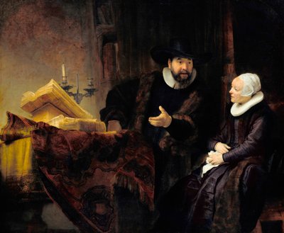 ""Mennoniittisaarnaajan Cornelius Claesz Anslon ja hänen vaimonsa Aaltje Gerritsdr Shoutenin muotokuva" (Le predicateur mennonite Cornelius Claesz Anslo et son epouse Aaltje Gerritsdr Shouten) Peinture de Rembrandt Harmenszoon van Rijn (16606m 1646m) tekijältä Rembrandt Harmensz. van Rijn