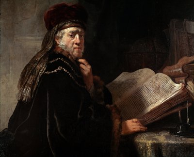 Viisaan muotokuva (Rabbin muotokuva) (öljy kankaalle tekijältä Rembrandt van Rijn