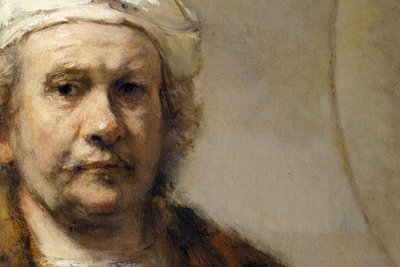 Rembrandt - Omakuva (yksityiskohta) tekijältä Rembrandt Harmensz. van Rijn