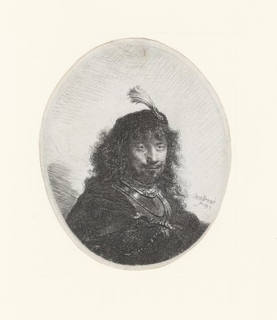 Rembrandt miekan ja jalohaikaran kanssa tekijältä Rembrandt Harmensz. van Rijn
