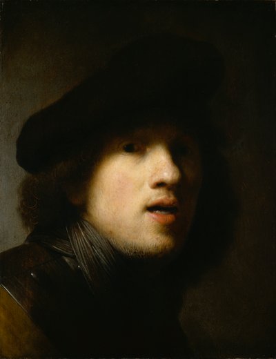 Omakuva, n. 1629 (öljy puulle) tekijältä Rembrandt Harmensz. van Rijn