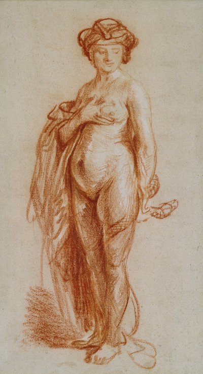 Tutkimus alaston naisesta Kleopatrana tekijältä Rembrandt van Rijn