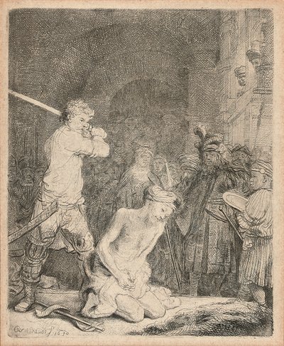 Johannes Kastajan pään mestaus, 1640 tekijältä Rembrandt van Rijn