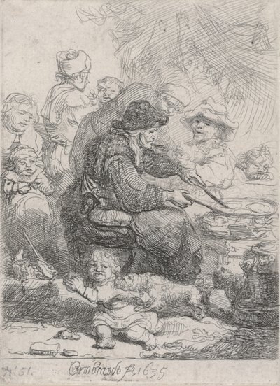 Pannukakkunainen tekijältä Rembrandt van Rijn