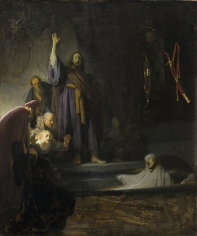 Lasaruksen herättäminen, n. 1630-2 (öljy puulle) tekijältä Rembrandt van Rijn