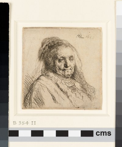 Taiteilijan äiti, pää ja rintakuva tekijältä Rembrandt van Rijn