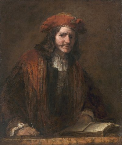 Mies punaisessa hatussa (The Man with the Red Cap), noin 1660 (öljy kankaalle). tekijältä Rembrandt Harmensz. van Rijn