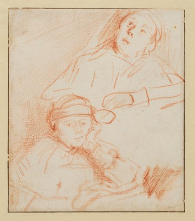 Kaksi tutkimusta Saskiasta, 1636 - 1637 noin tekijältä Rembrandt van Rijn