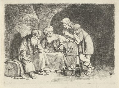 Joosef selittää leipurin ja juomanlaskijan unia tekijältä Rembrandt van Rijn (follower of)