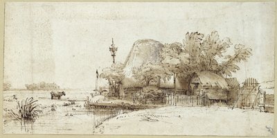 Maatila virran varrella tekijältä Rembrandt van Rijn