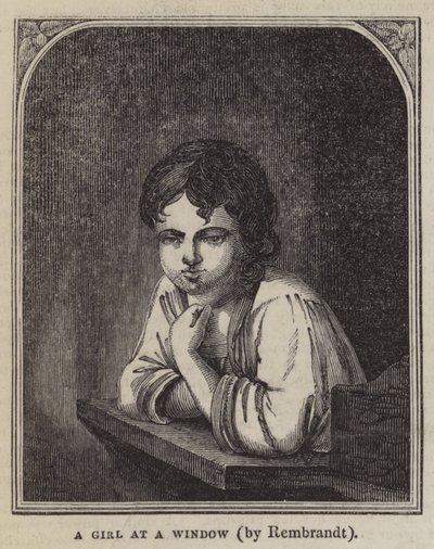 Tyttö ikkunassa tekijältä Rembrandt van Rijn