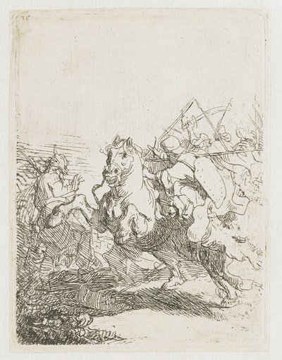 Ratsuväen taistelu tekijältä Rembrandt van Rijn