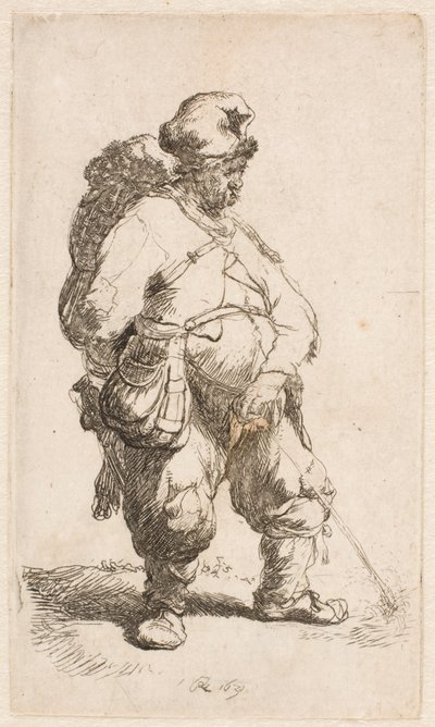 Mies, joka virtsaa tekijältä Rembrandt van Rijn